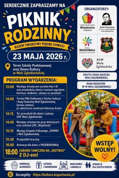 Zapraszamy na Piknik Rodzinny w Woli Zgłobieńskiej